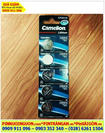 COMBO vỉ 5viên Pin CR2016 _Pin Camelion CR2016 Lithium 3v _Giá chỉ 34.000vnd/ Vỉ 5viên